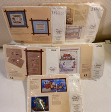 LOT of 5 ASSORTED VINTAGE CREATIVE CIRCLE CROSS STITCH KITS 0562/1029/1683/1687