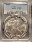 1986 1 oz Silver American Eagle PCGS MS66