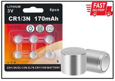 6 Pack 1/3N CR1/3N DL1/3N 3V Lithium Battery High Capacity for Laser Sights Came