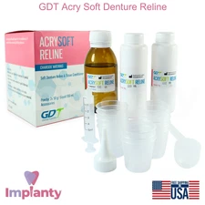 GDT Soft Reline Denture Tissue Conditioner Material Full Kit Dental Pink Acrylic