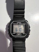 Casio LA 20WH Digital Watch Black Resin Alarm Chrono WR