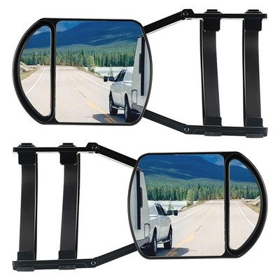2 PCS Clip-on Dual View Towing Mirrors 360 Degree Rotation for Truck Car