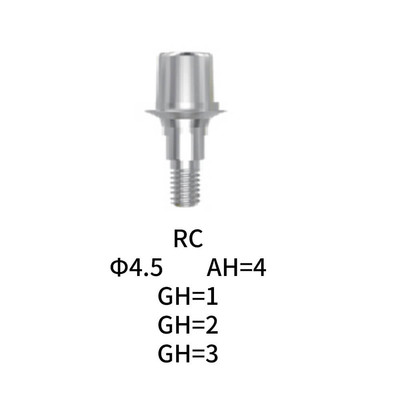 Dental Straumann Compatible RC Ti Base Abutment Φ4.5 AH=4 GH=1/2/3MM