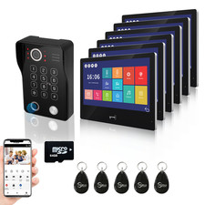 1080P Video Door Phone Apartment Doorbell Intercom System,10 Inch Wired Touch