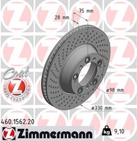 1X Bremsscheibe Coat Z Zimmermann 460.1562.20 FüR Porsche 911 996 997 991 Targa