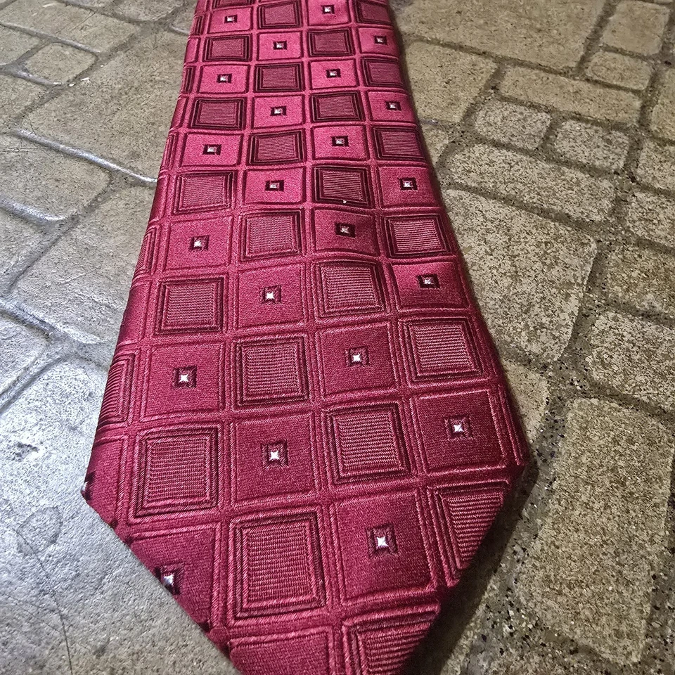Corbata para hombre Donald Trump roja clásica de negocios formal roja 100 % seda Foto 2 de 4