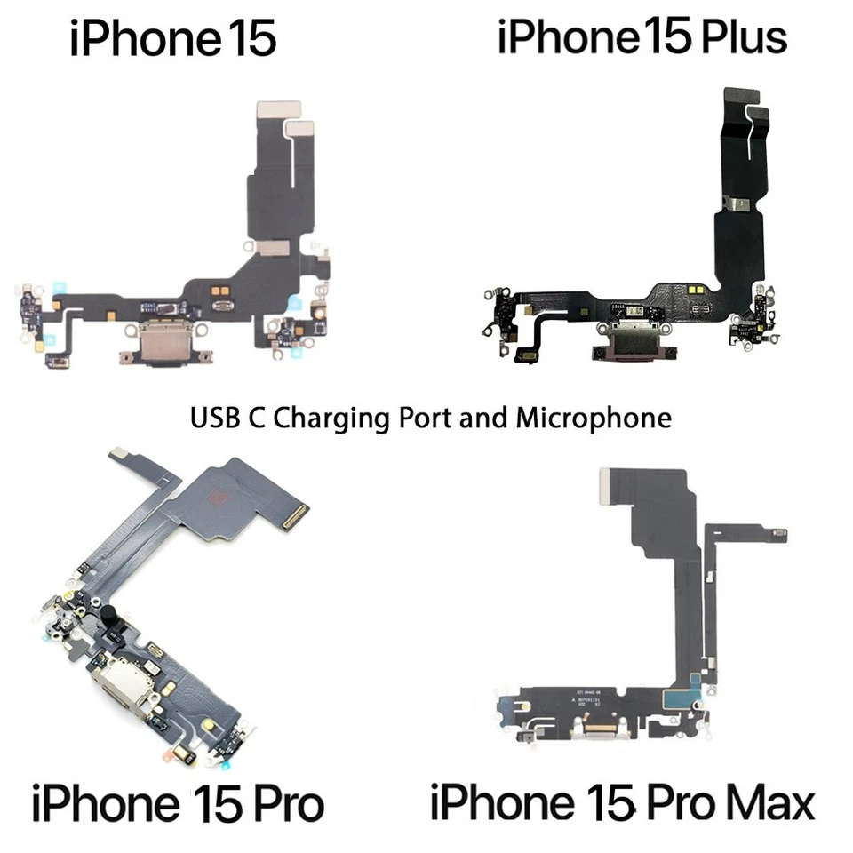 TECH REPAIR LAB iPhone 15, 15 Plus, 15 Pro, 15 Pro Max USB C Charging Port Dock Mic Replacement