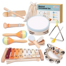 Baby Musical Instruments Set - Montessori Wooden 18 Month Old Baby Musical To...