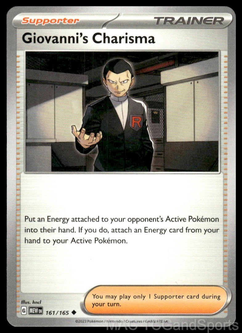 Giovanni's Charisma 161/165 151 Pokemon TCG NM