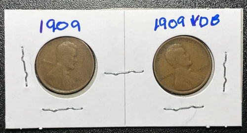 1909 VDB  & 1909 Lincoln Wheat Cents    Good Condition