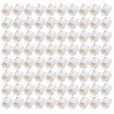 Telephone Modular Plug Male RJ11/RJ12 6P6C Clear 80pcs