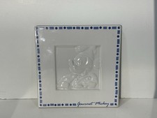 Gourmet Mickey Mouse Blue  White Ceramic Trivet Authentic Disney Parks 6  X 6  