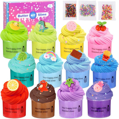 Fluffy Slime Set, 12 Stück Fluffy Butter Slime Set, Wolkenschleim, Slime Set ...