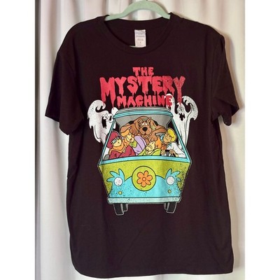 Scooby-Doo Gang Mystery Machine Cartoon Graphic T-Shirt Mens Large Black Tee