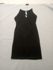 Forever 21 Dress Women's Size SMALL Tie Back Mini Cut Out Front Chest  Black