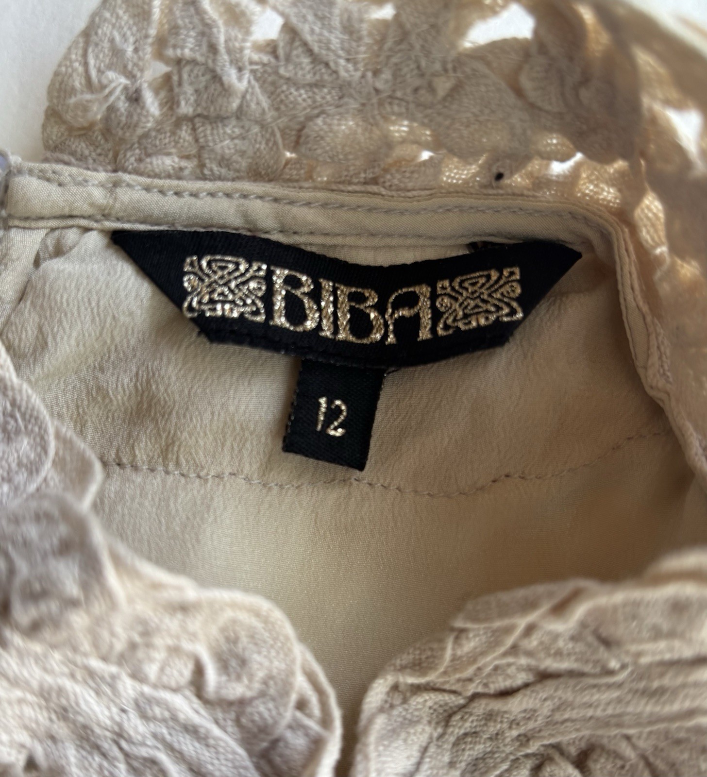 Biba Chantilly Cream Silk Top Size 12 (£99 when new) image 2
