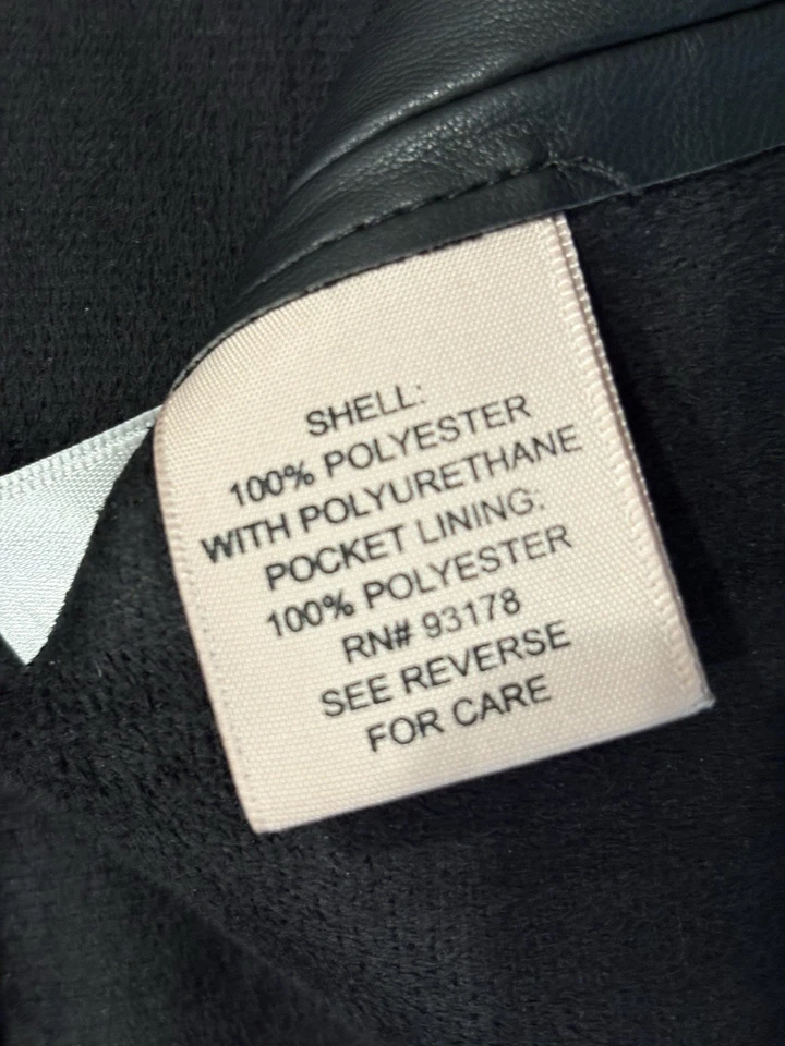 Saia de couro sintético preta Philosophy A Line com bolsos tamanho pequeno - Imagem 3 de 4