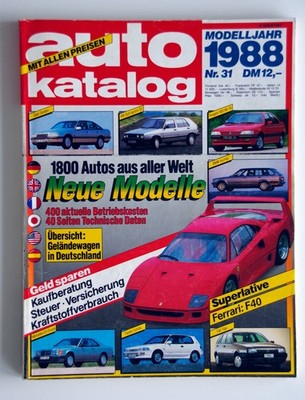 Auto Katalog, Auto Motor & Sport, AMS, Nr. 31, 1988, 1800  Autos aus aller Welt