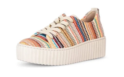 Gabor Schnürschuh Mehrfarbig Bunt Textil Mesh Plateau Sneaker Halbschuh Einlage - Bild 1 von 4