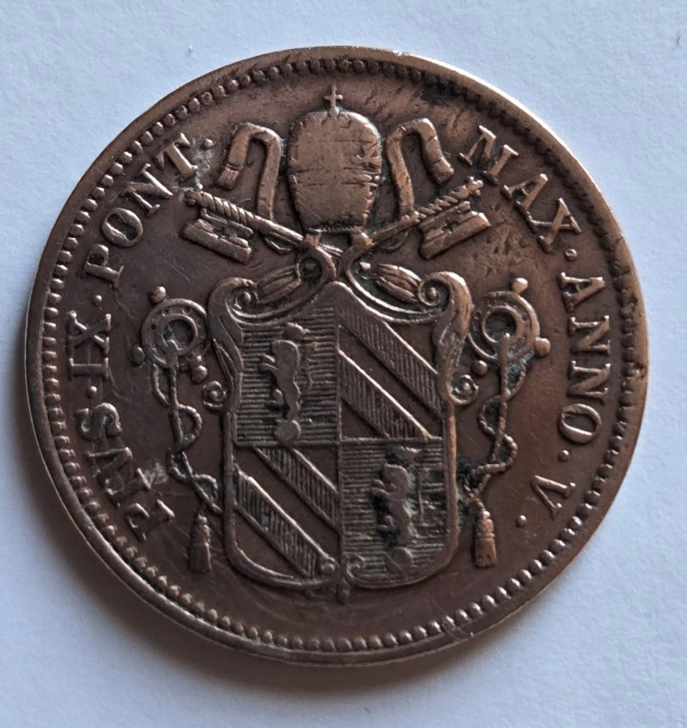 VATICAN - 5 BAIOCCHI - 1797 - TRES RARE & RARE QUALITE TTB