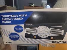 New in Box   Craig Classic Retro Turntable  AM/FM Stereo Radio   Model CD681