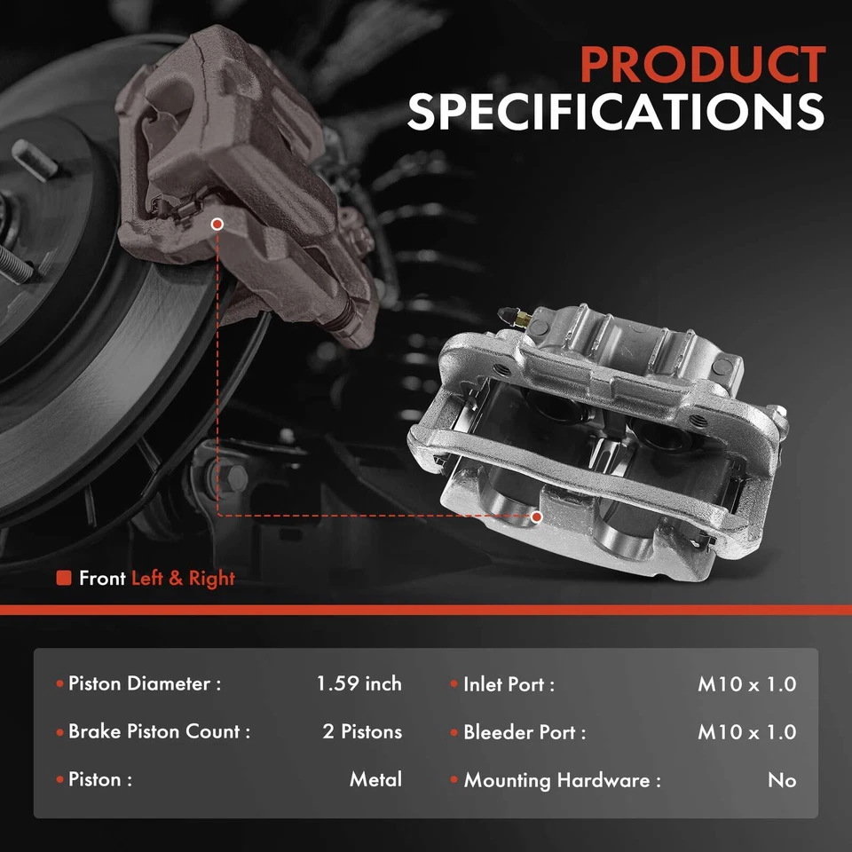 Pair Front Disc Brake Caliper w/ Bracket for Chevrolet Corvette 1997-2004 5.7L - Image 2 of 4