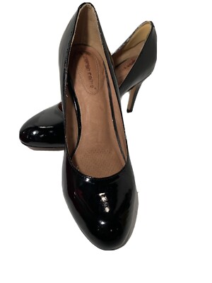 Corso Como Women's Del Size 8 Black Patent Leather Heels Cushioned Insole 3.5 