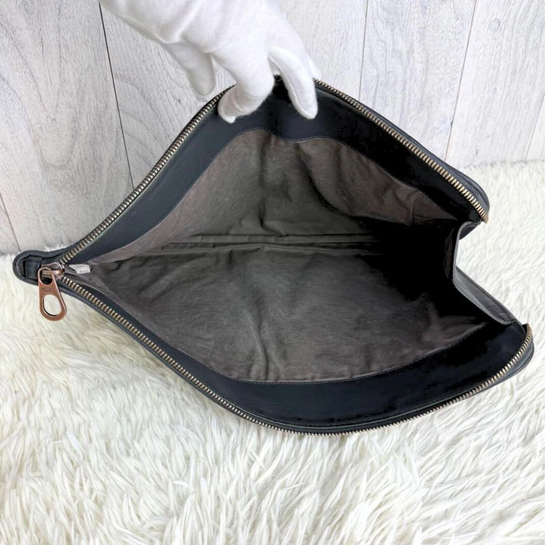 BOTTEGA VENETA Pochette Intrecciata Pochette Borsello Pelle Grigio Scuro Autentica