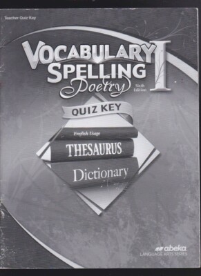 abeka Vocabulary & Spelling I Teacher Quiz Key 6th Ed. 2018 VG