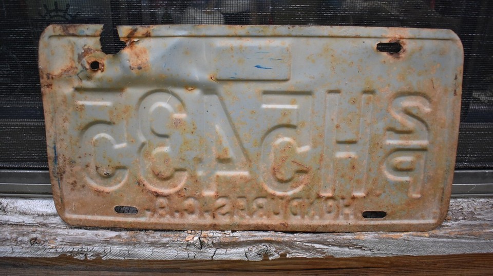 VINTAGE EARLY STEEL HONDURAS LICENSE PLATE eBay