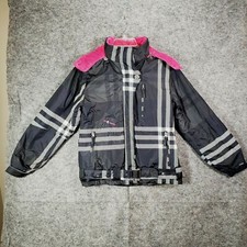 Free Country Coat Extra Large 16 Girls Black Full Zip Removable Hood Pink Lining