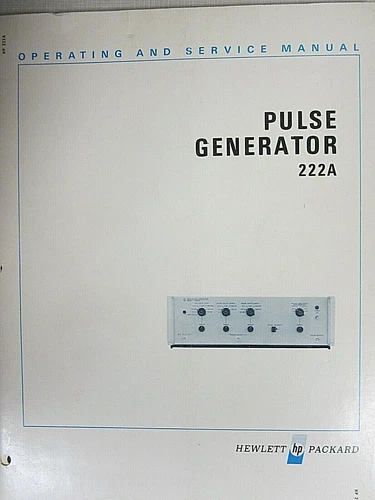 HP Pulse Generator 222A Operating & Service Manual 00222-90904