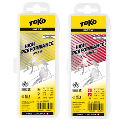 Toko WorldCup High Performance Set: gelb + rot, 240g Racing Wachs, ohne Fluor