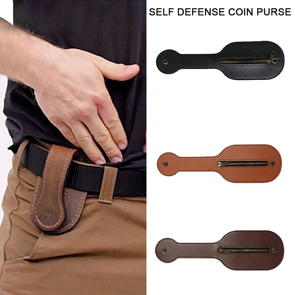 PU Leather Coin Purse Anti-drop Changes Bag Key Coin Waistband Outdoors Sports