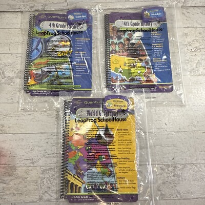 Lot 3 Quantum Leap Pad 4th Grade-  SCIENCE, HISTORY, GEOGRAPHY With Cartridges