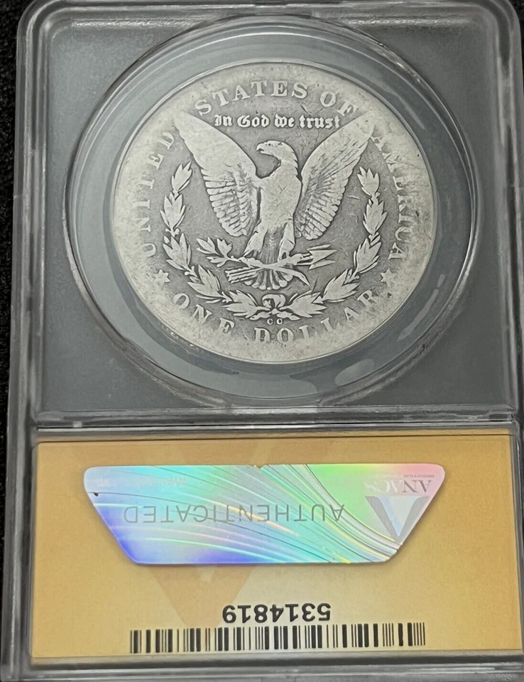 1878 CC Morgan Silver Dollar ANACS AG 3 - Image 4 of 4