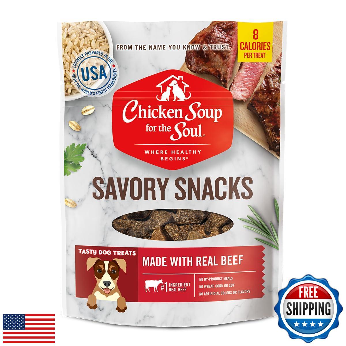 Savory Snacks Dog Treats, Beef, 6 Ounce Ba