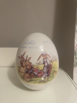 TK Maxx süßes Keramik Osterei Hase Kaninchen Ornament Saisonale Deko NEU   