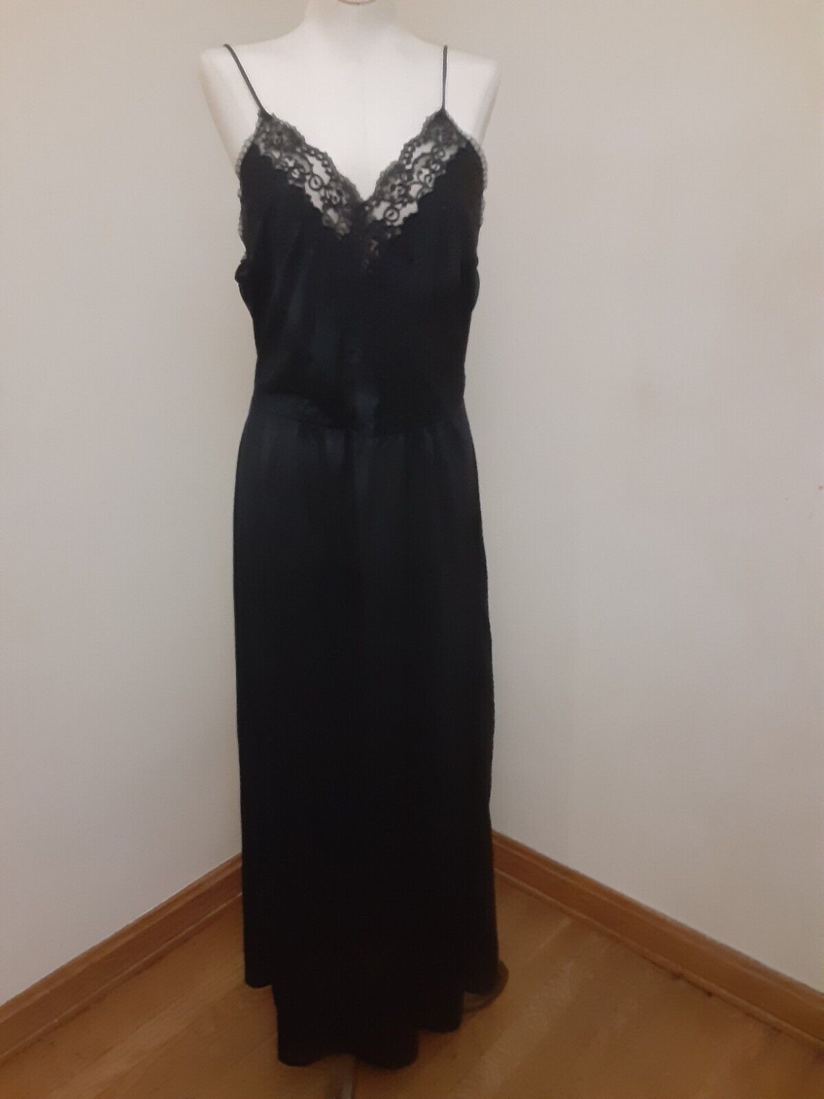 Vintage Black Nightgown Lingerie Sleepwear Intima… - image 1