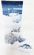 DEUX AMIS CHS 2962 Hand Painted Needlepoint Canvas EVENING WINTER 27" 18 Count