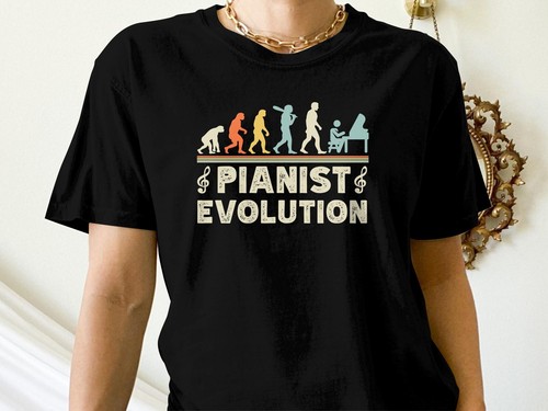 Evolution of a Pianist, Pianist Klaviershirt Geschenk, Musiker Retro Vintage Stil - Bild 12 von 18