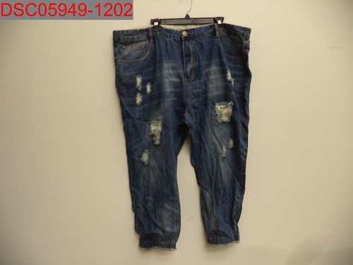 Blue Distressed Ripped Denim Jeans 