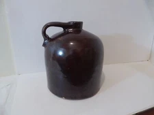 Brown Salt Glaze Stoneware Beehive 9” Whiskey Jug, Crock, Primitive (S3