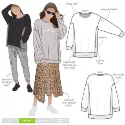 Style Arc Schnittmuster Fenix Sweatshirt Gr. 18-30