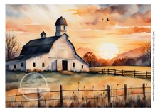 Amish Sunset | A3 Rice Paper | Paper for Decoupage | 11.7" x 16.5"