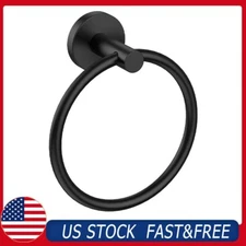 Matte Black Towel Ring Bathroom 304 Stainless Steel Rustproof Hand Towel Holder