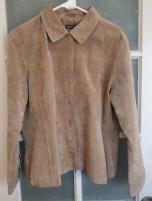 Tan Suede Leather Bohemian Retro Classic Y2k Snaps NorthCrest XL (18) Casual 