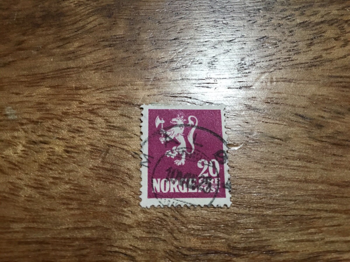 Rare 1922 Norway 20 ore, deep violet, first of 4 commemorative