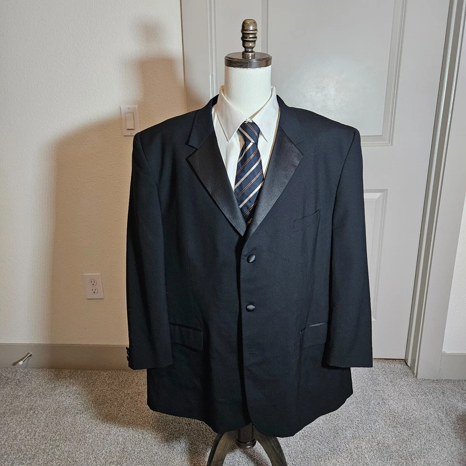 Pantalones de esmoquin Linea Uomo 54L 2 piezas para hombre 50 x 28 lana negros Foto 2 de 4