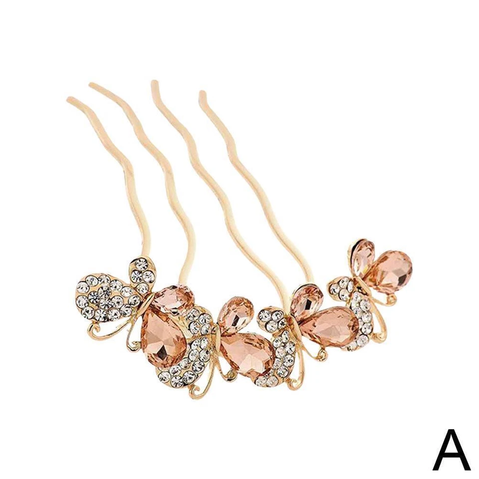 Wedding Bridal Hair Comb Diamante Crystal Rhinestone Clip Pin Slide Tiara Y5V9 - Image 2 of 4